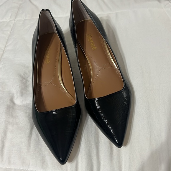 J. Renee Black Braidy Crinkle Patent Leather Dress Pumps Womens 10 - Picture 2 of 7